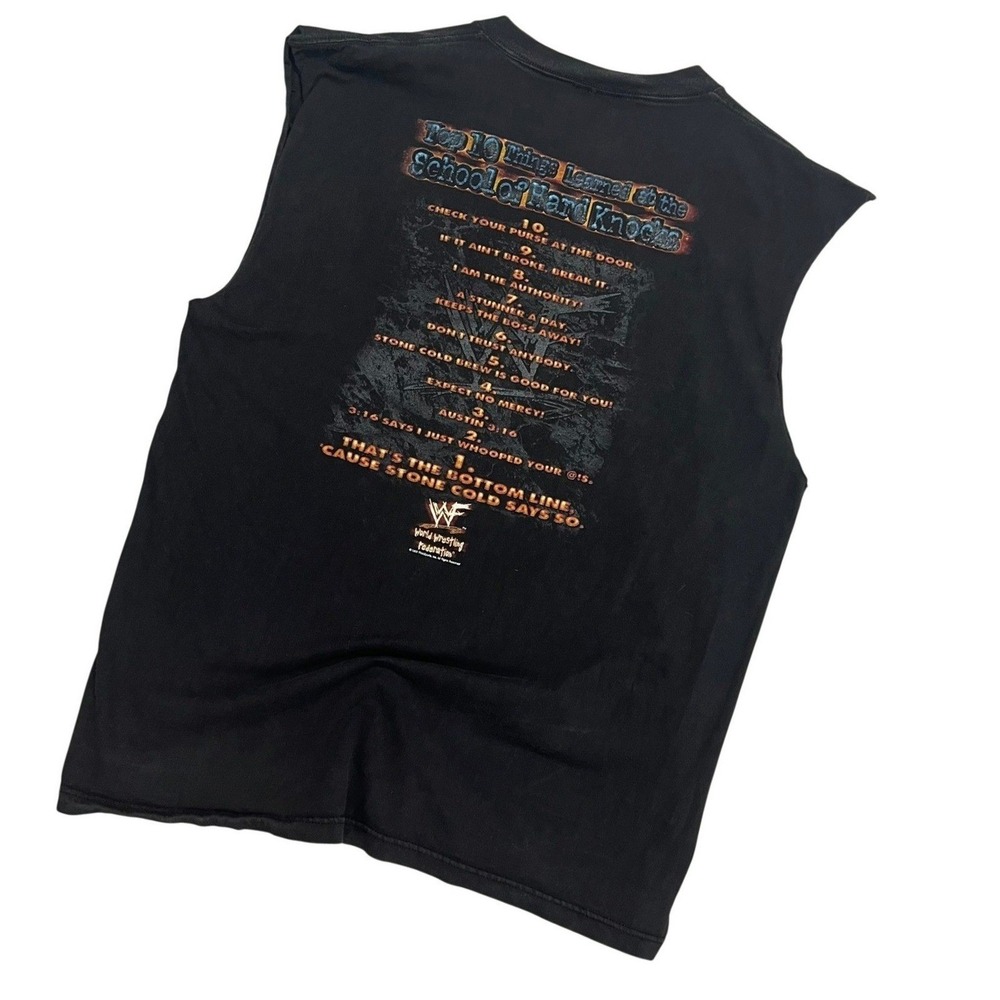 VTG 1998 Stone Cold Steve Austin WWF WWE Shirt School of Hard Knocks 3:16 V-RARE